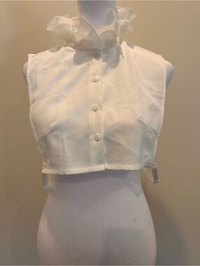 Mock Collar Dickey White Ruffle Collar High Neck One Size